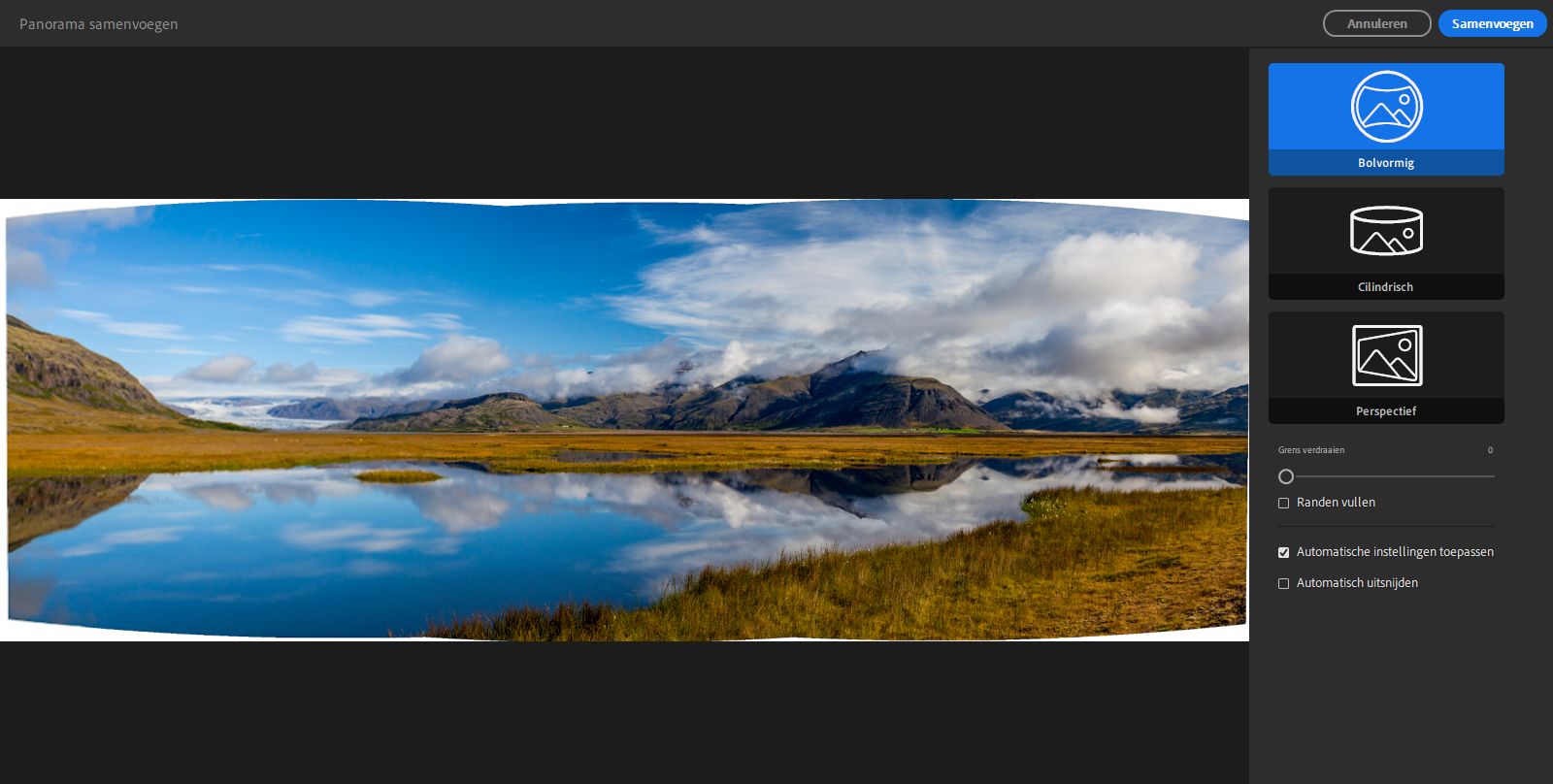 Bolvormige lay-outprojectie