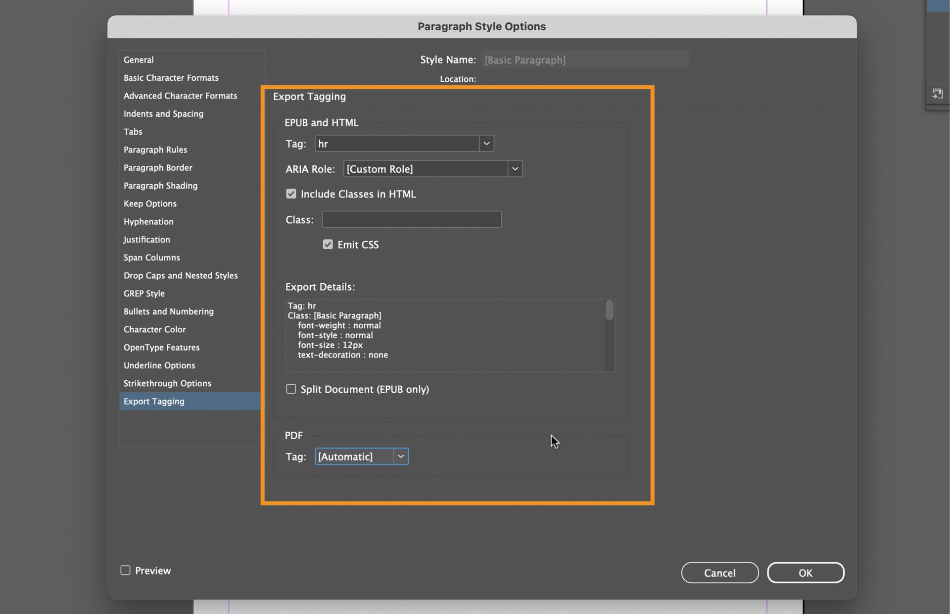 Stijllabels exporteren