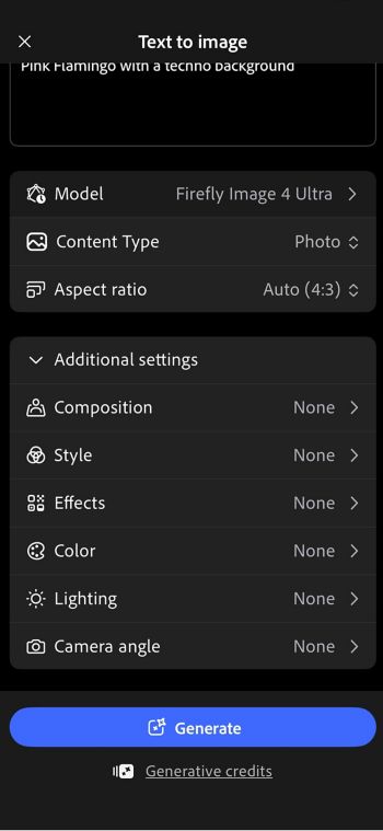 O menu suspenso Modelo está aberto e há diferentes modelos de imagem do Firefly listados. Atualmente, o Firefly Image 4 está selecionado.