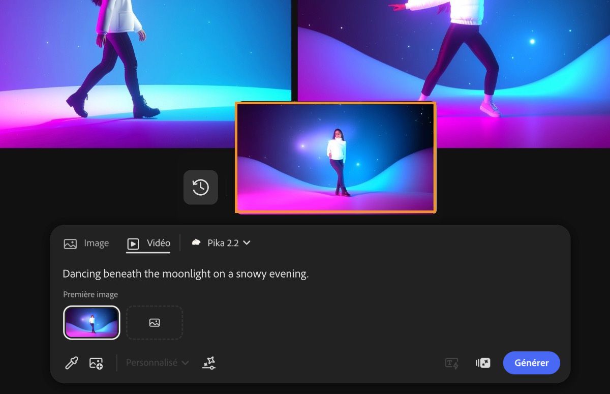 La vidéo générée est mise en évidence et elle est prête à être ajoutée au canevas.