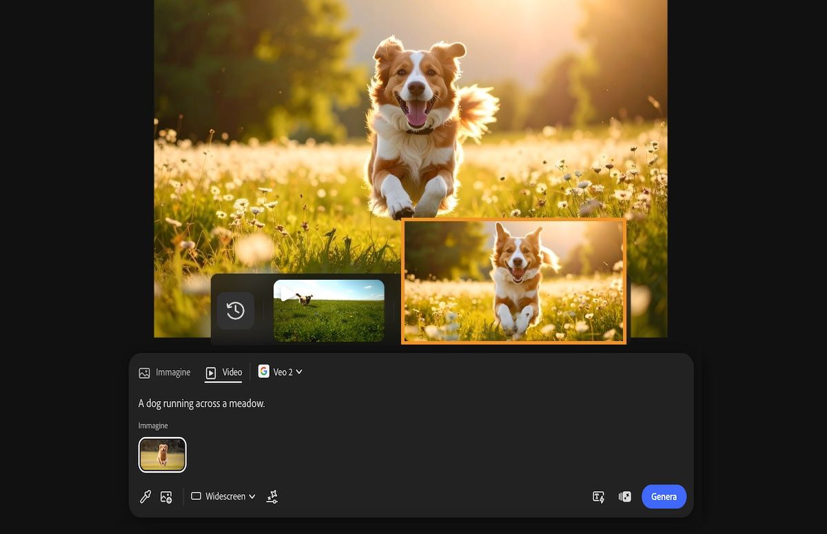 Il video generato è selezionato ed è disponibile un'opzione per aggiungerlo all'area di lavoro.