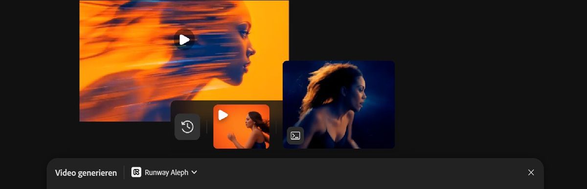 Das generierte Video ist hervorgehoben und spiegelt die Komposition des als Referenz ausgewählten Videos wider.