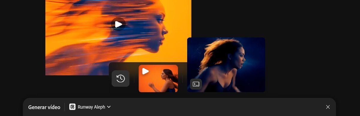 El vídeo generado aparece resaltado y refleja la composición del vídeo seleccionado como referencia.