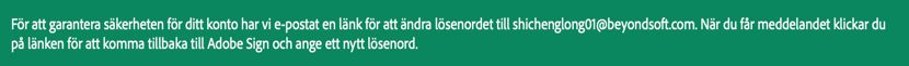 Meddelande om glömt lösenord