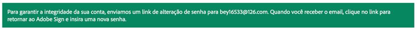 Mensagem de sucesso Esqueceu a senha