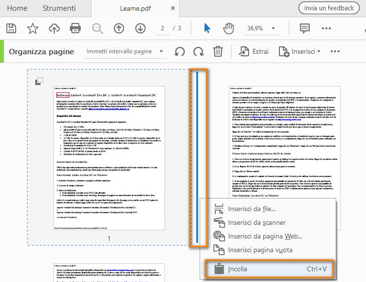 Seleziona la posizione e scegli Incolla