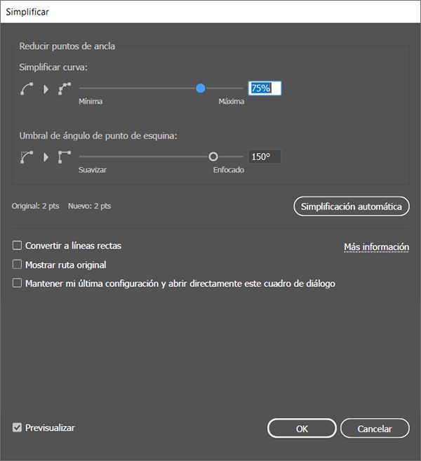 Simplificar trazados
