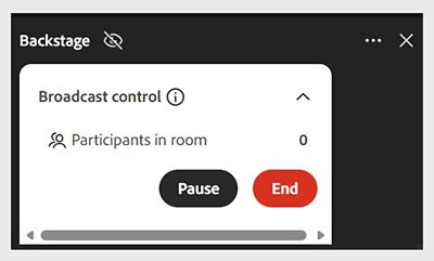 Pause broadcast from Backstage