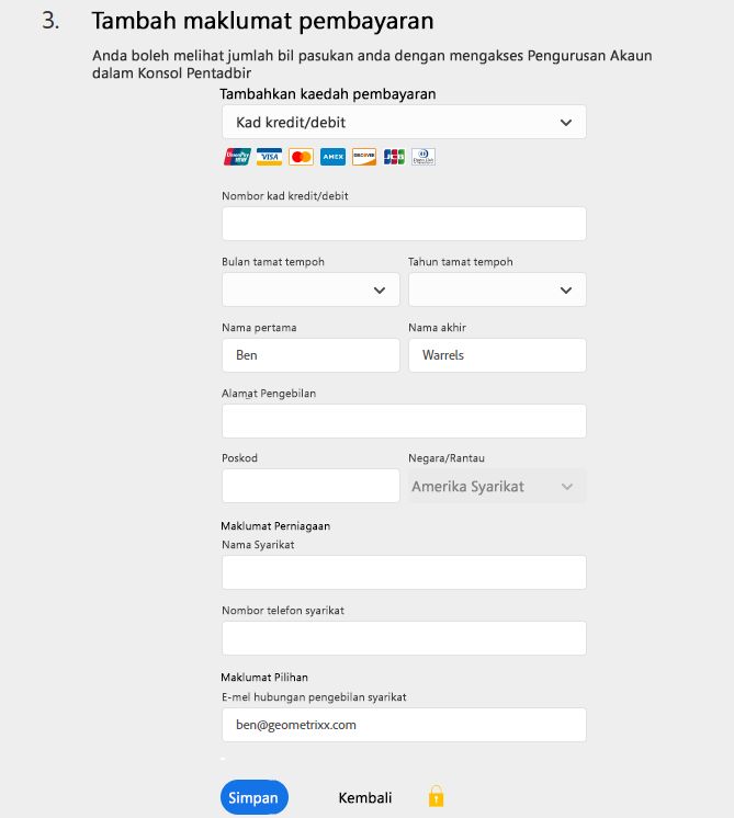 Tambahkan maklumat bayaran anda
