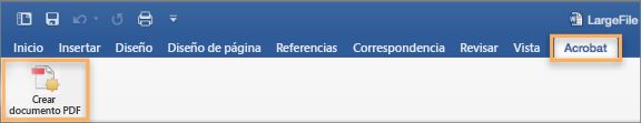 Creación de archivos PDF en Word 2016 en Mac OS