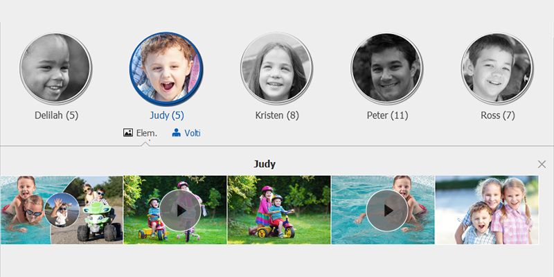 Trovare video e foto organizzati in pile nella vista Persone