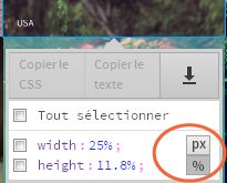 Option de pourcentage