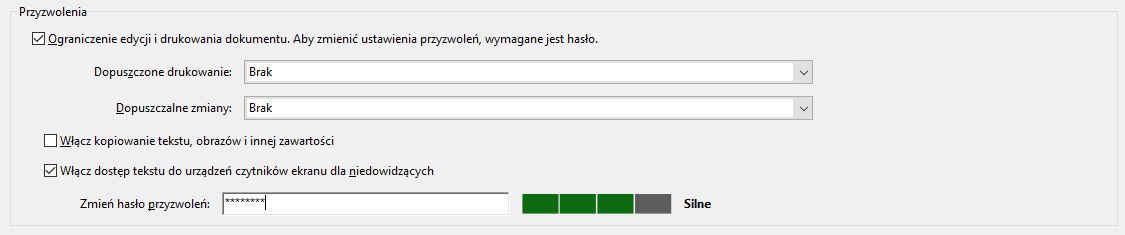 Opcje zabezpieczania hasłem