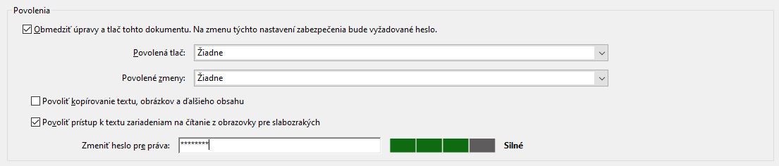 Možnosti zabezpečenia heslom