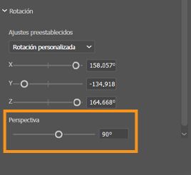 Cámara en perspectiva