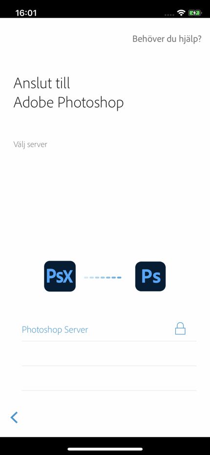 Anslut till Photoshop