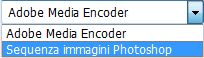 Scegliere Sequenza immagini di Photoshop nel menu in Photoshop