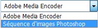 Sélection de la séquence d’images Photoshop à partir du menu dans Photoshop