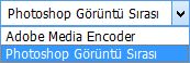 Photoshop Menüden Photoshop Görüntü Sırasını seçme