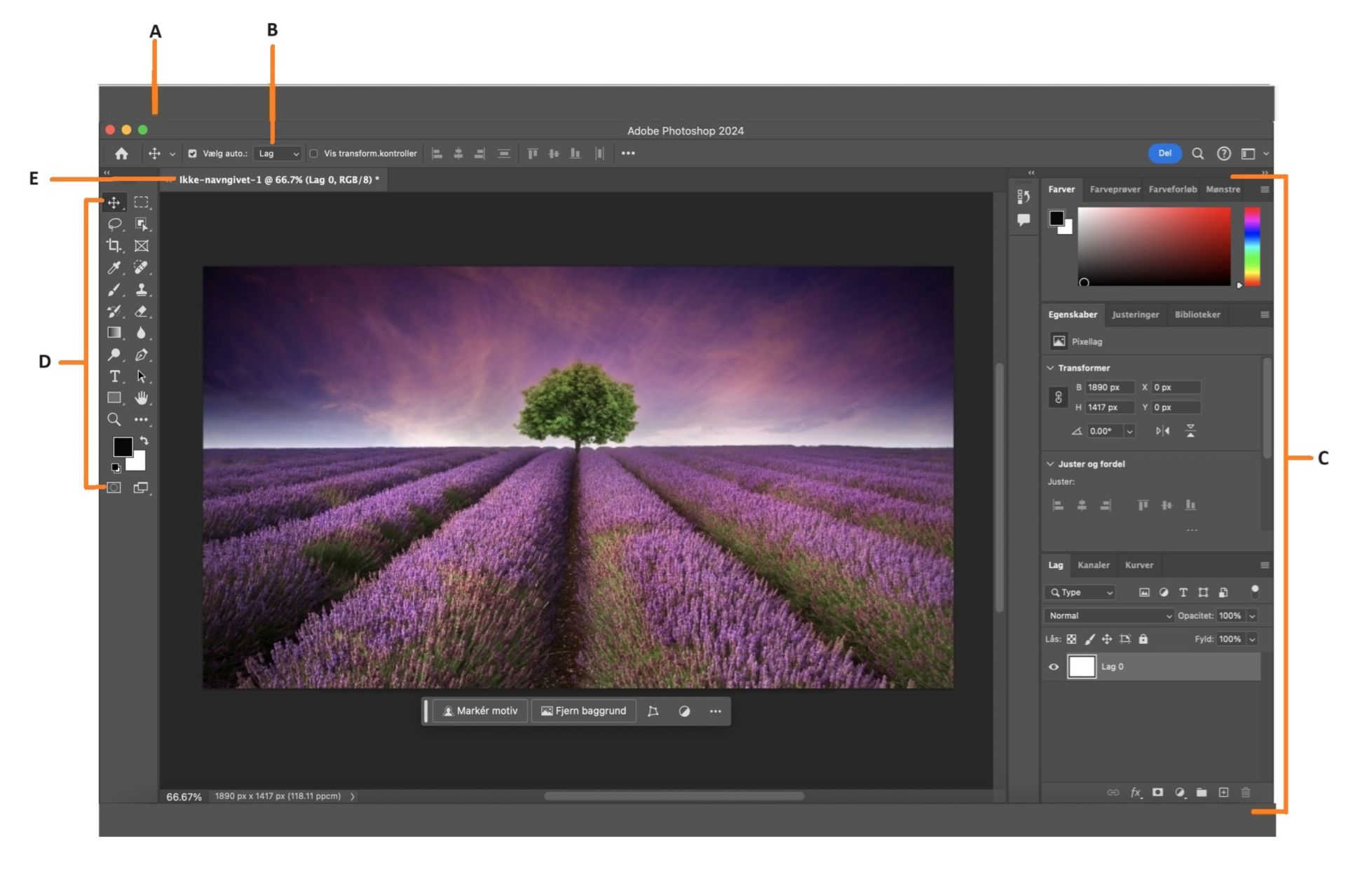 Oversigt over Photoshop-arbejdsrum
