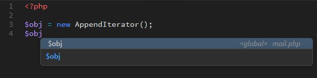 مثال لتلميحات تعليمات كائن PHP البرمجية