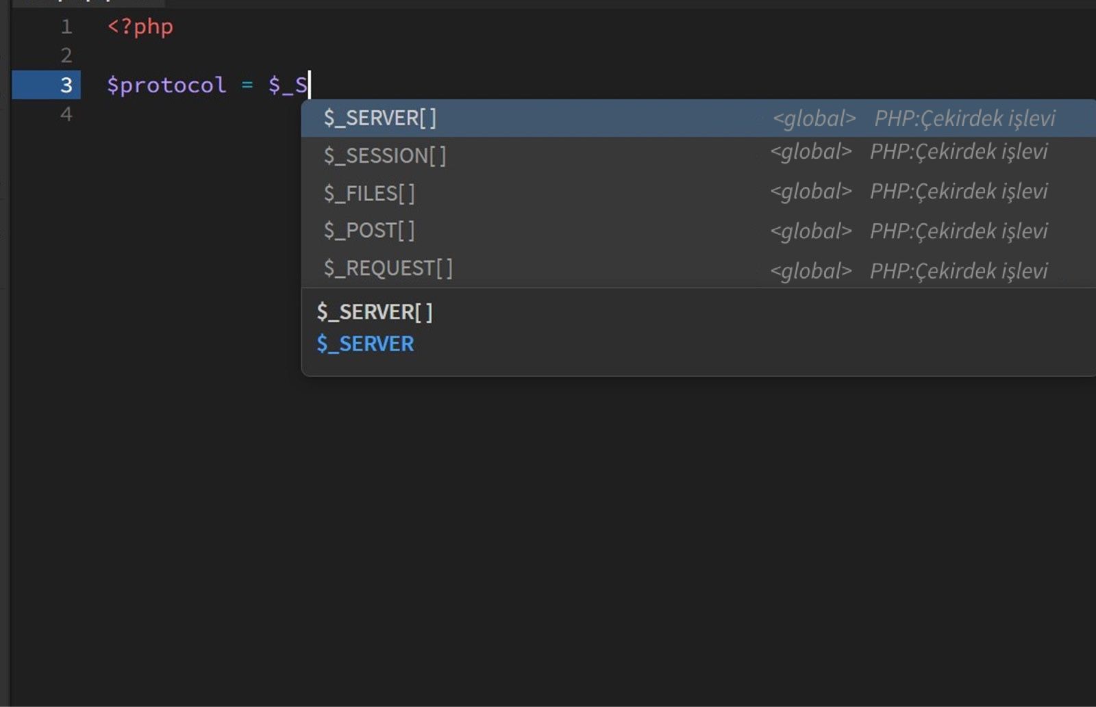 Dreamweaver PHP 8.4.10 kod ipuçlarını gösteriyor.