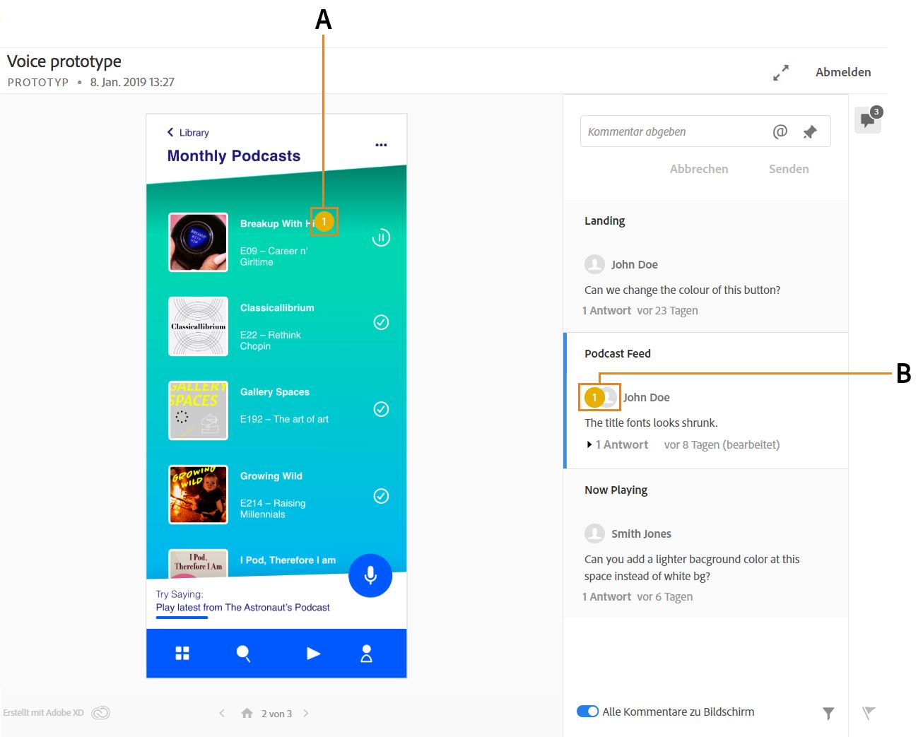 Angeheftete Kommentare