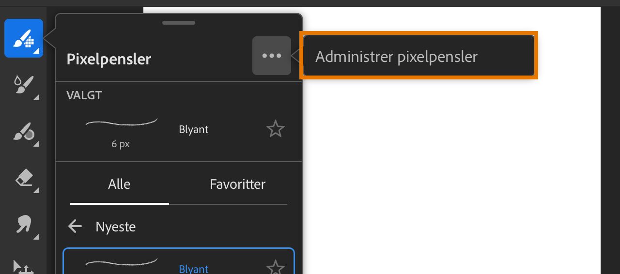 Administration af pensler