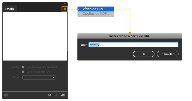 Caixa de diálogo Inserir vídeo a partir de URL