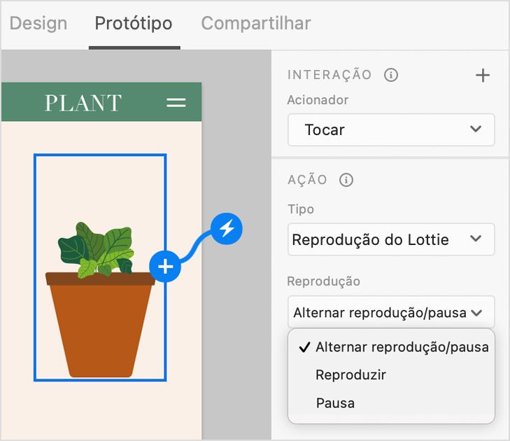 Reproduzir ao tocar - Modo de protótipo
