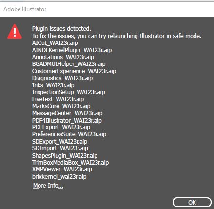 דו-שיח עם הודעת שגיאה עבור בעיות תוספים