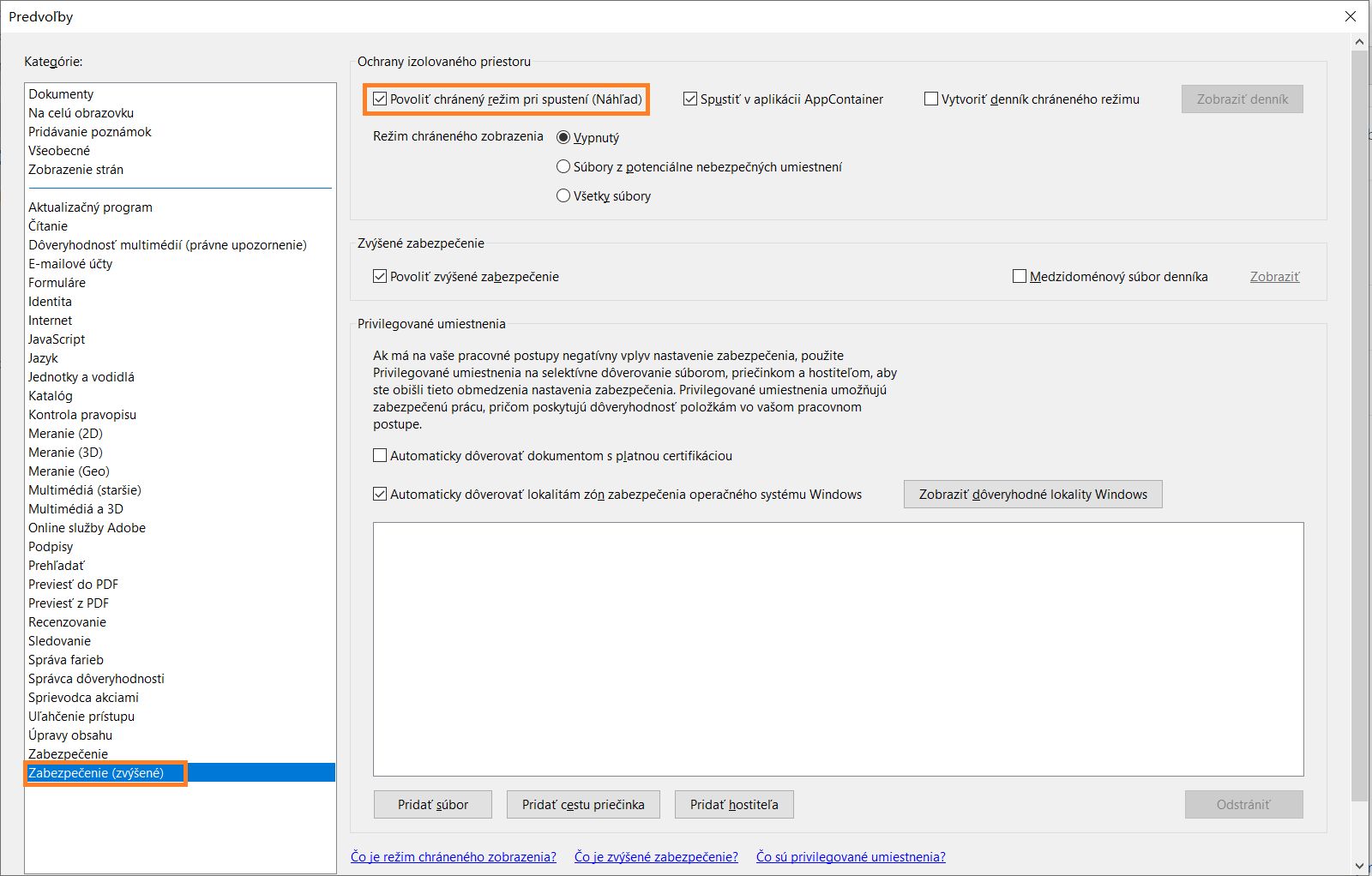 Povoliť chránený režim pri spustení