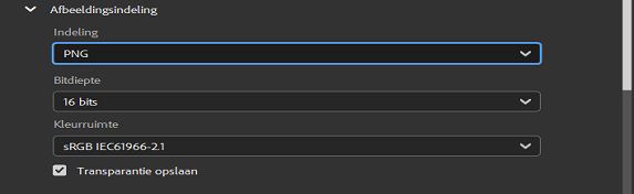 Selecteer de afbeeldingsindeling PNG.