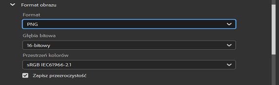 Wybierz format obrazu PNG.