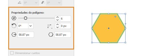 Propriedades de formas ativas | Polígono
