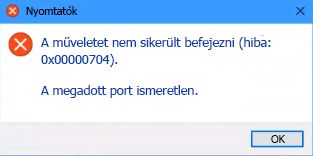 A megadott port ismeretlen