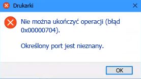 Określony port jest nieznany
