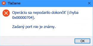 Určený port nie je známy