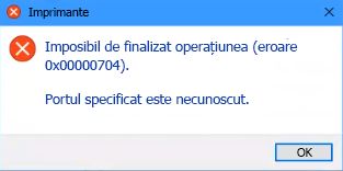 Portul specificat este necunoscut