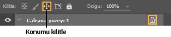 Photoshop Kilitleme konumu