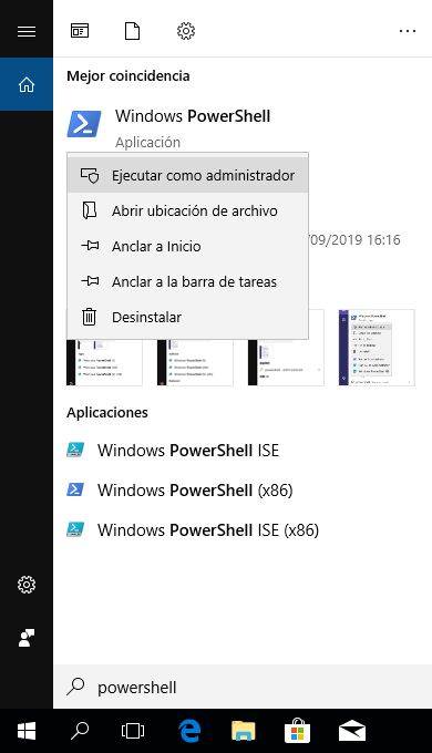 Abrir Open Windows PowerShell como administrador
