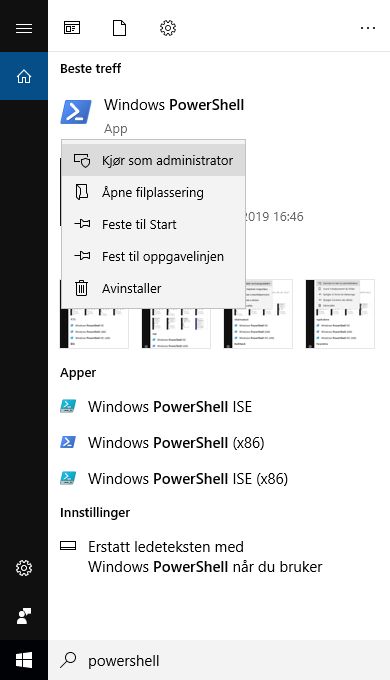 Åpne Windows PowerShell som administrator