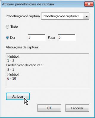 Caixa de diálogo Atribuir predefinições de captura