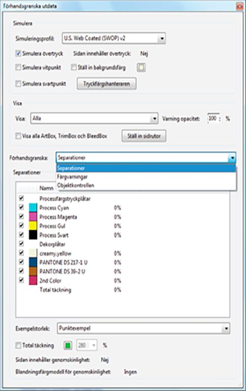 Dialogrutan Förhandsgranska utdata 