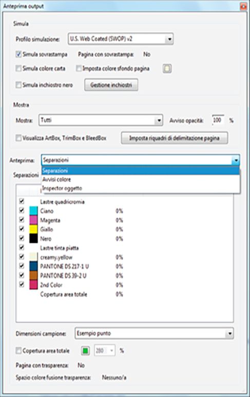 Panoramica sulla finestra di dialogo Anteprima output 