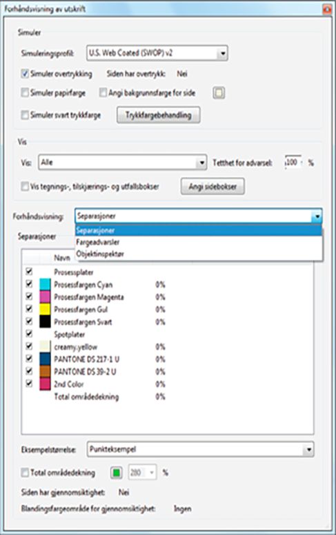 Forhåndsvisning av utskrift, dialogboks 