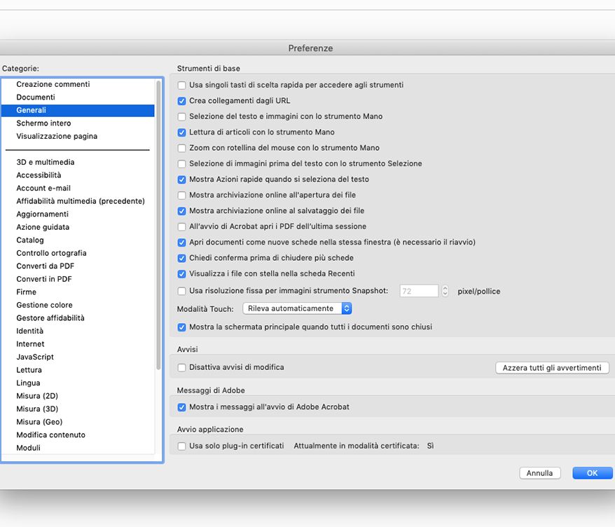 Nuove Preferenze generali su macOS