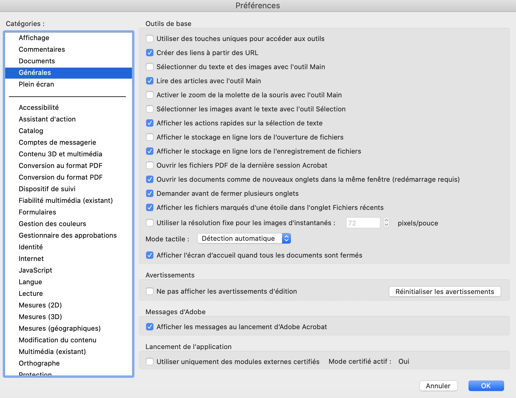 Nouvelles préférences générales sous macOS