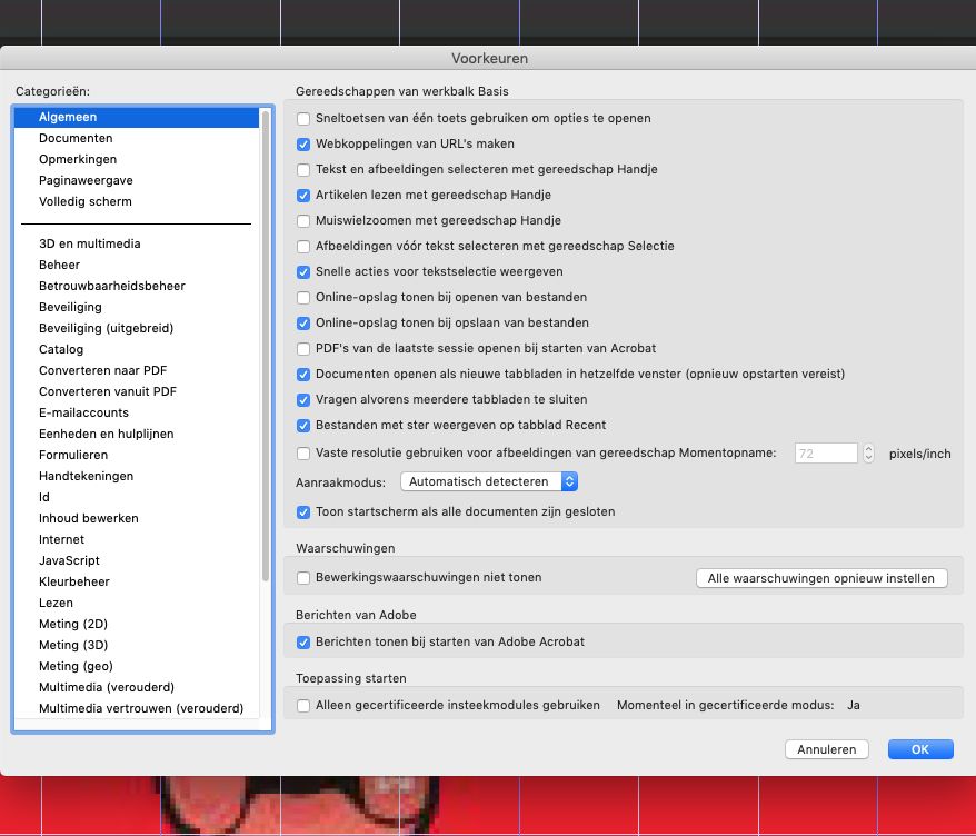 Nieuwe Algemene voorkeuren op macOS