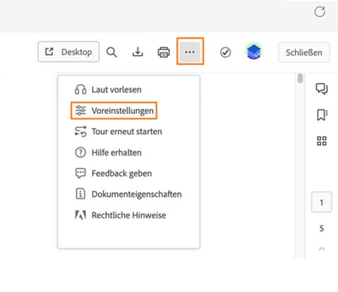 Acrobat-Voreinstellungen